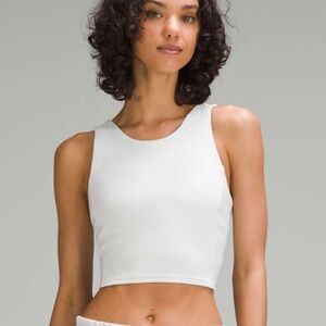 Lululemon Ribbed Softstreme Cropped Tank Top - Light Vapor